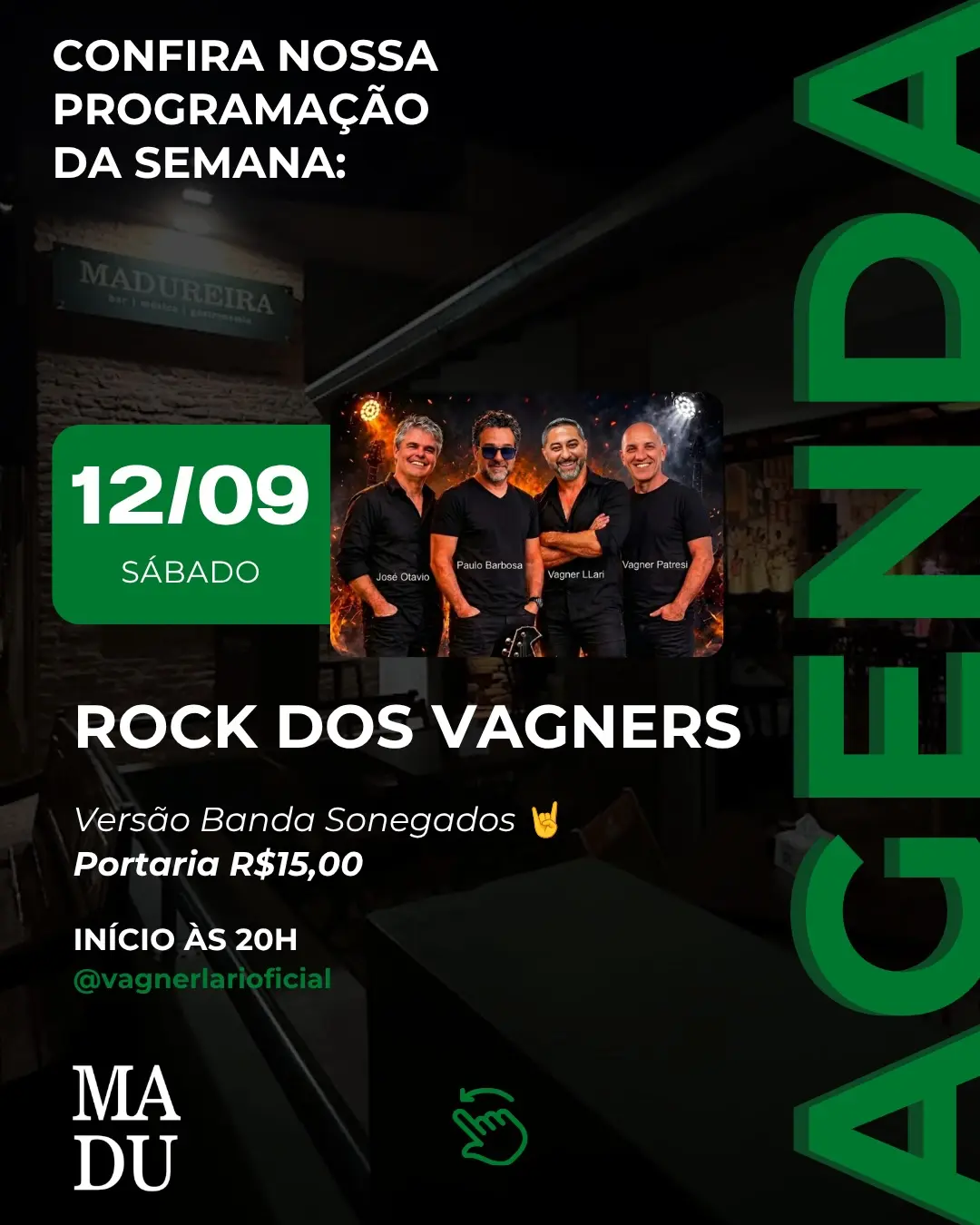 Flyer de Rock dos Vagners