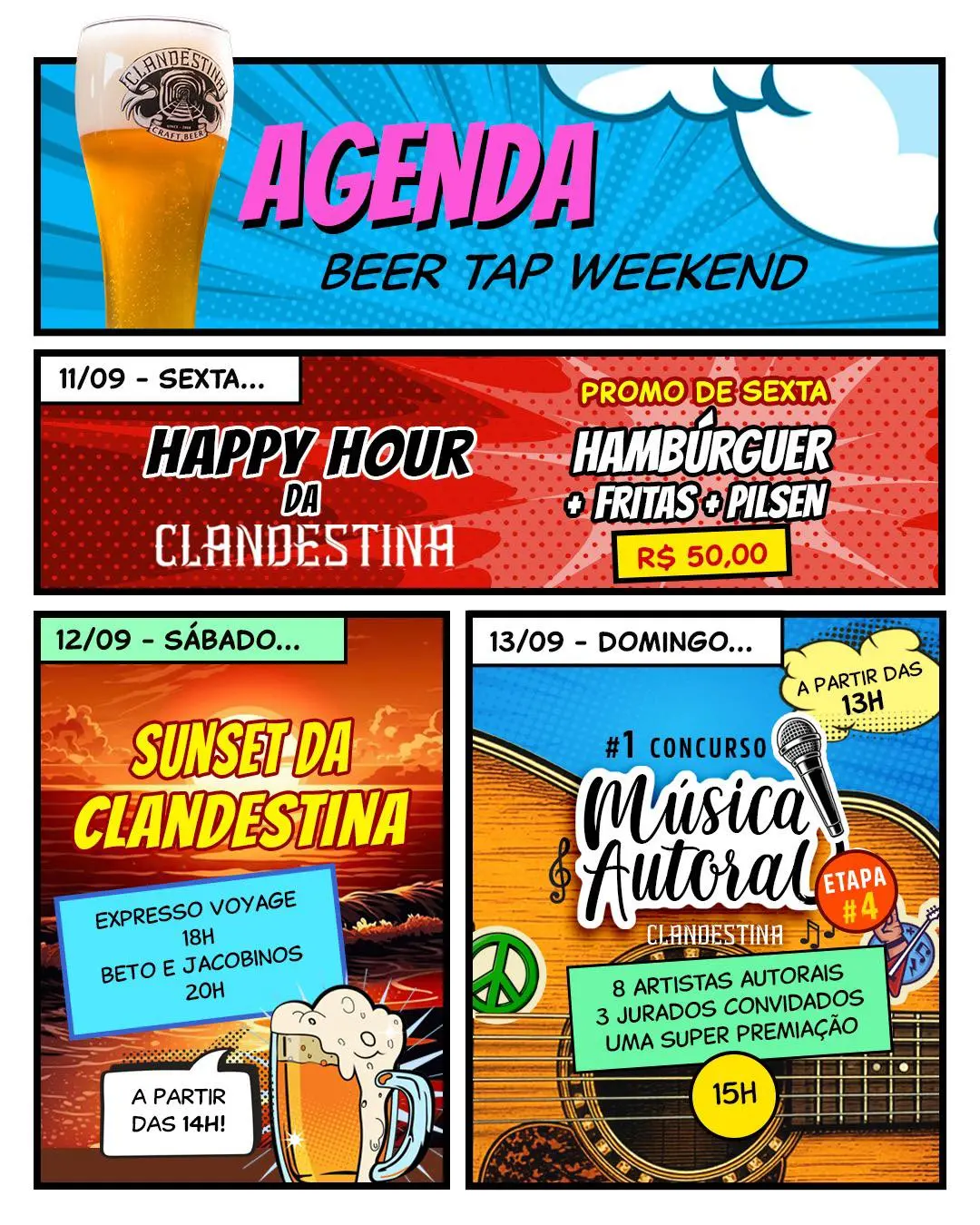 Flyer de Expresso Voyage, Beto & Jacobinos e Pétrea