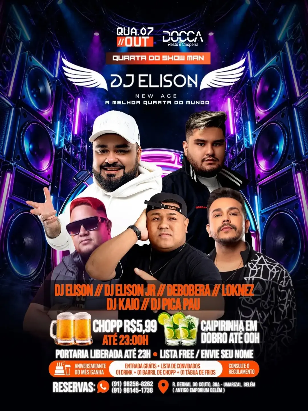 Flyer de Elison Carvalho, Grupo de Bobeira e mais 4 artistas