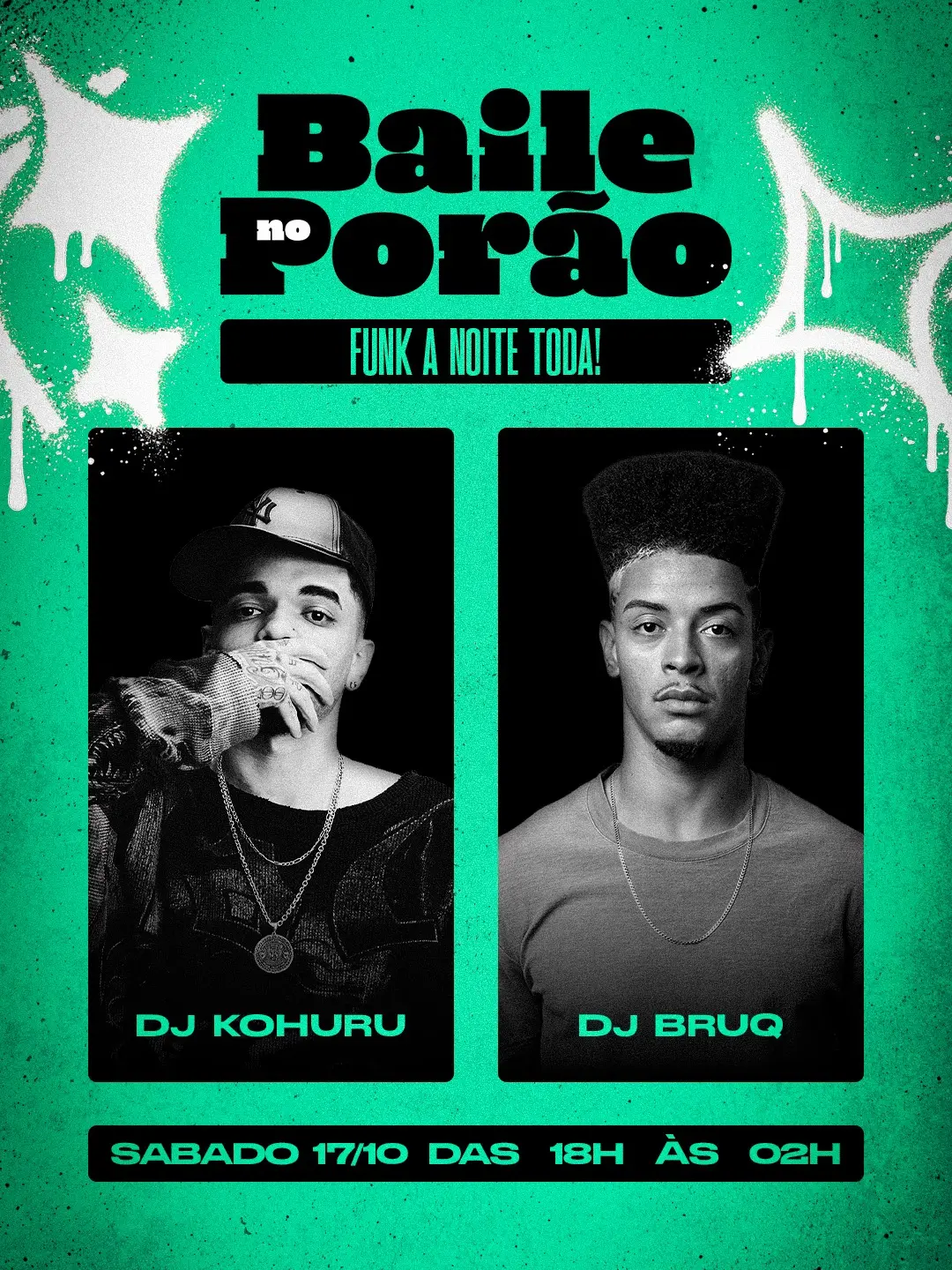Flyer de Kohuru e Bruq DJ