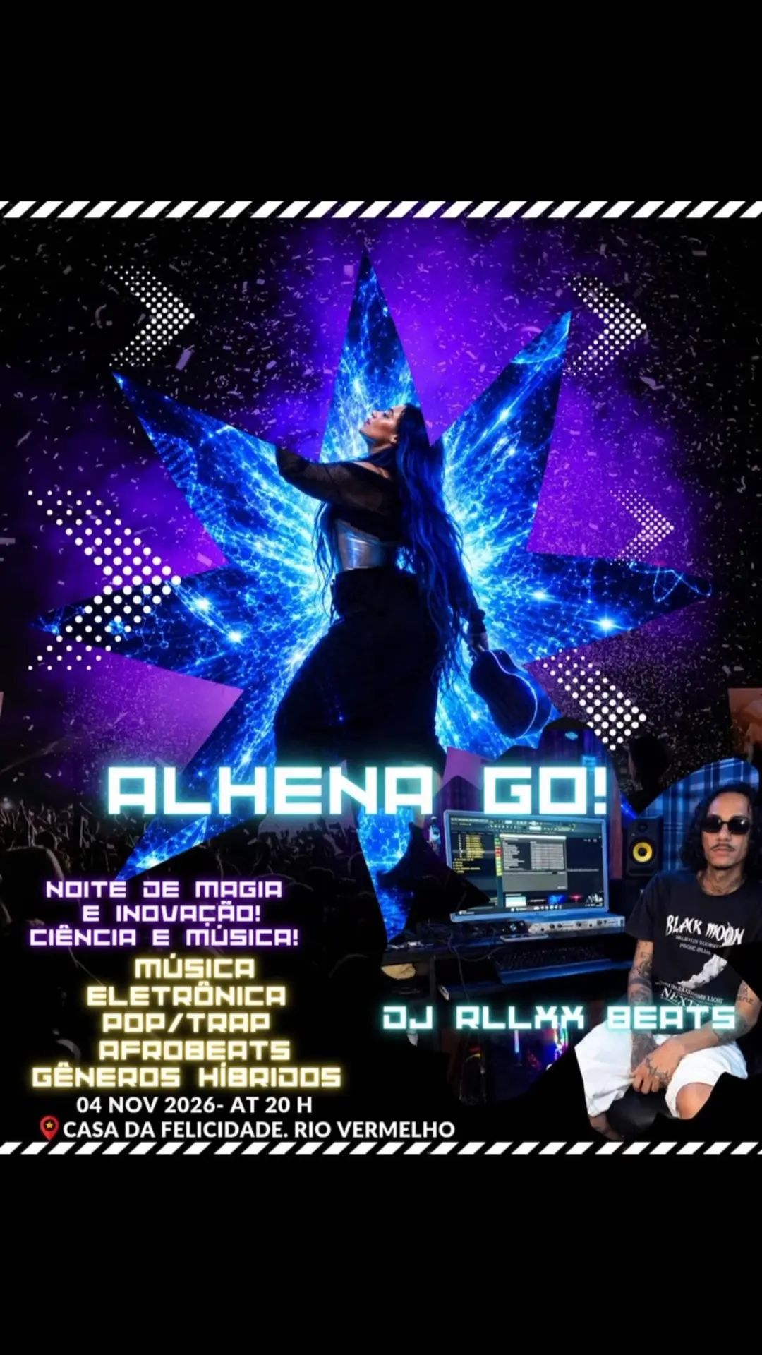 Flyer de Alhena Go! e DJ Rllxx Beats