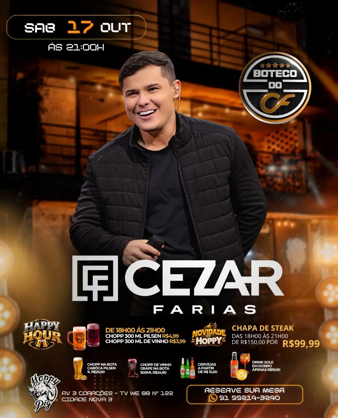 Flyer de Cézar Farias e Baile do Alokinho