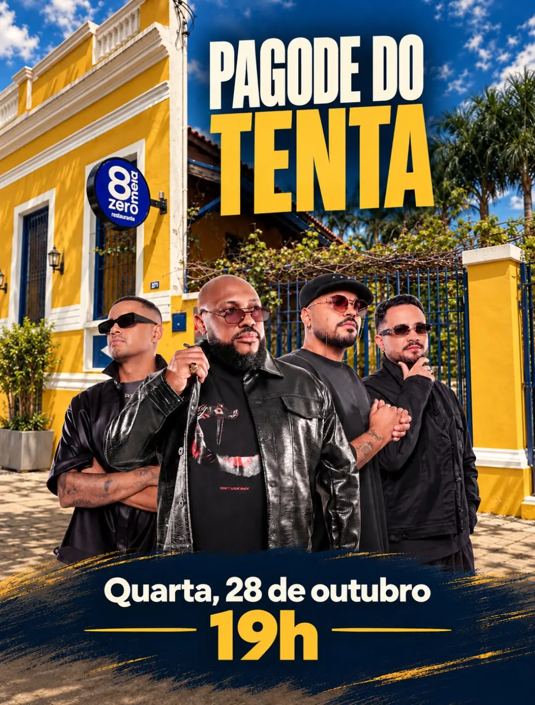 Flyer de Grupo Tentação 3 e Pagode do Tenta