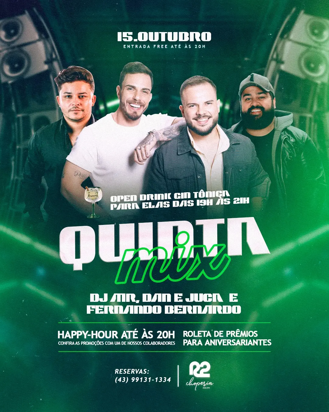 Flyer de DJ MR, Dan & Juca e Fernando Bernardo