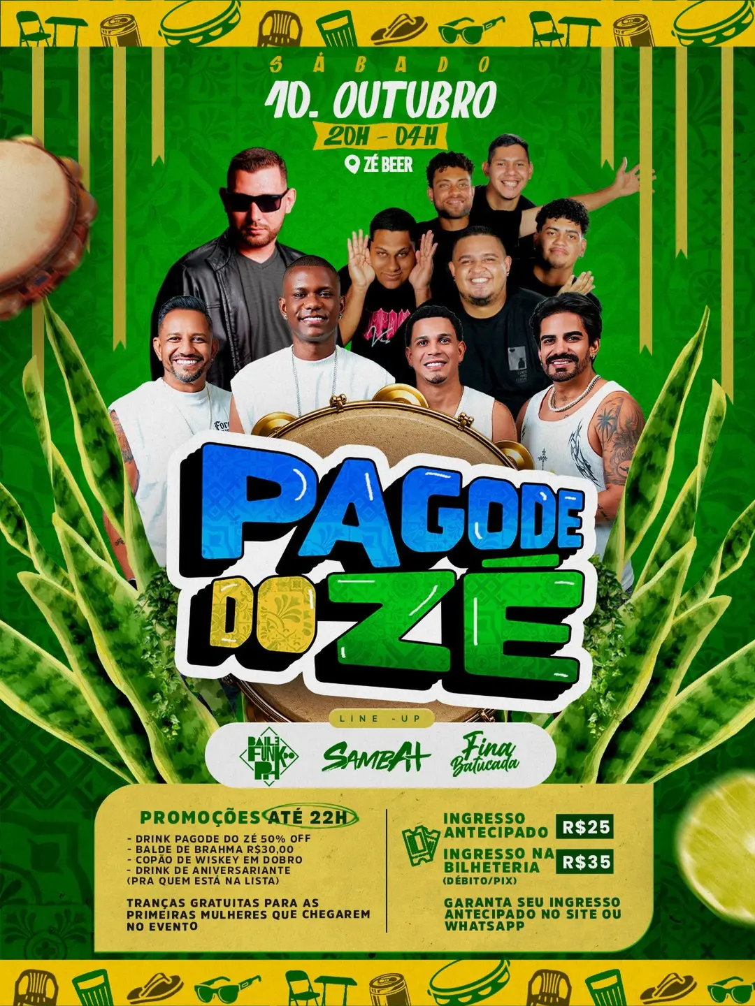 Flyer de Fina Batucada e DJ PH