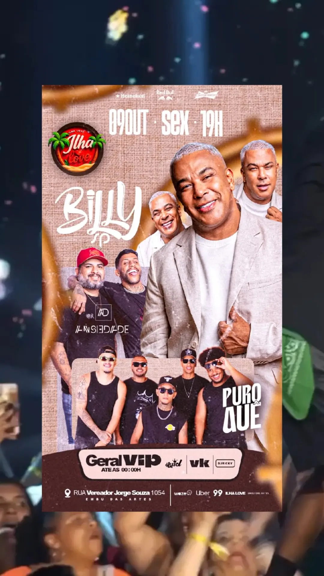 Flyer de Billy, Inside/Adade e Puro Auê
