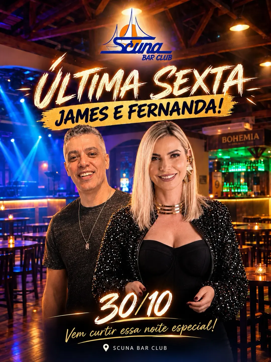 Flyer de James e Fernanda