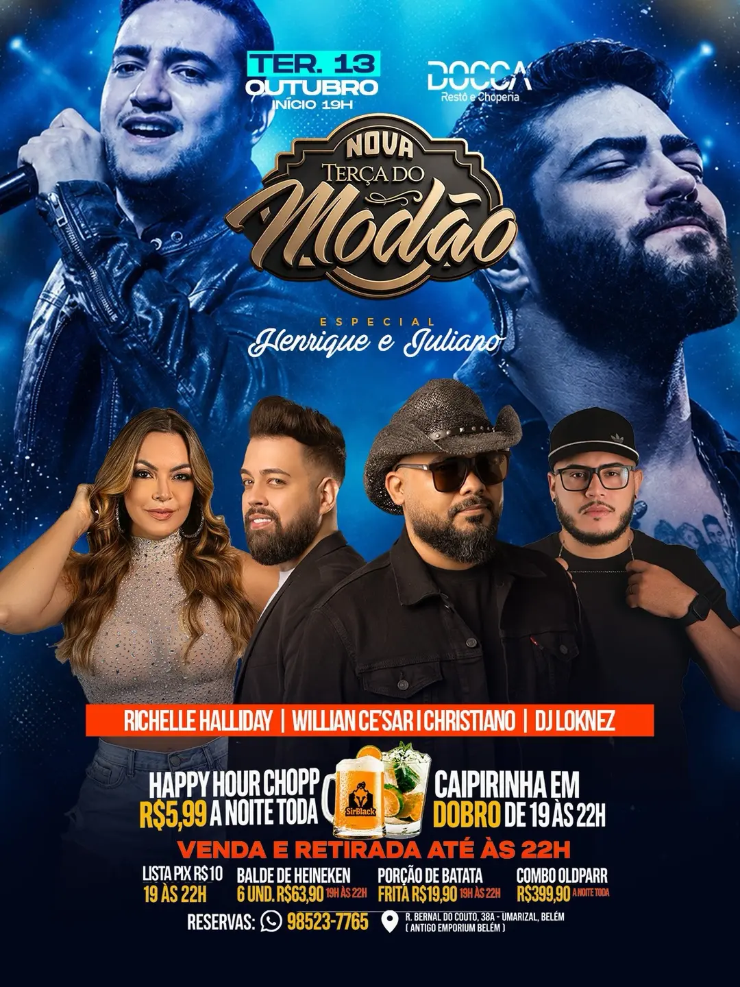 Flyer de Richelle Halliday, Willian Cezar e mais 2 artistas