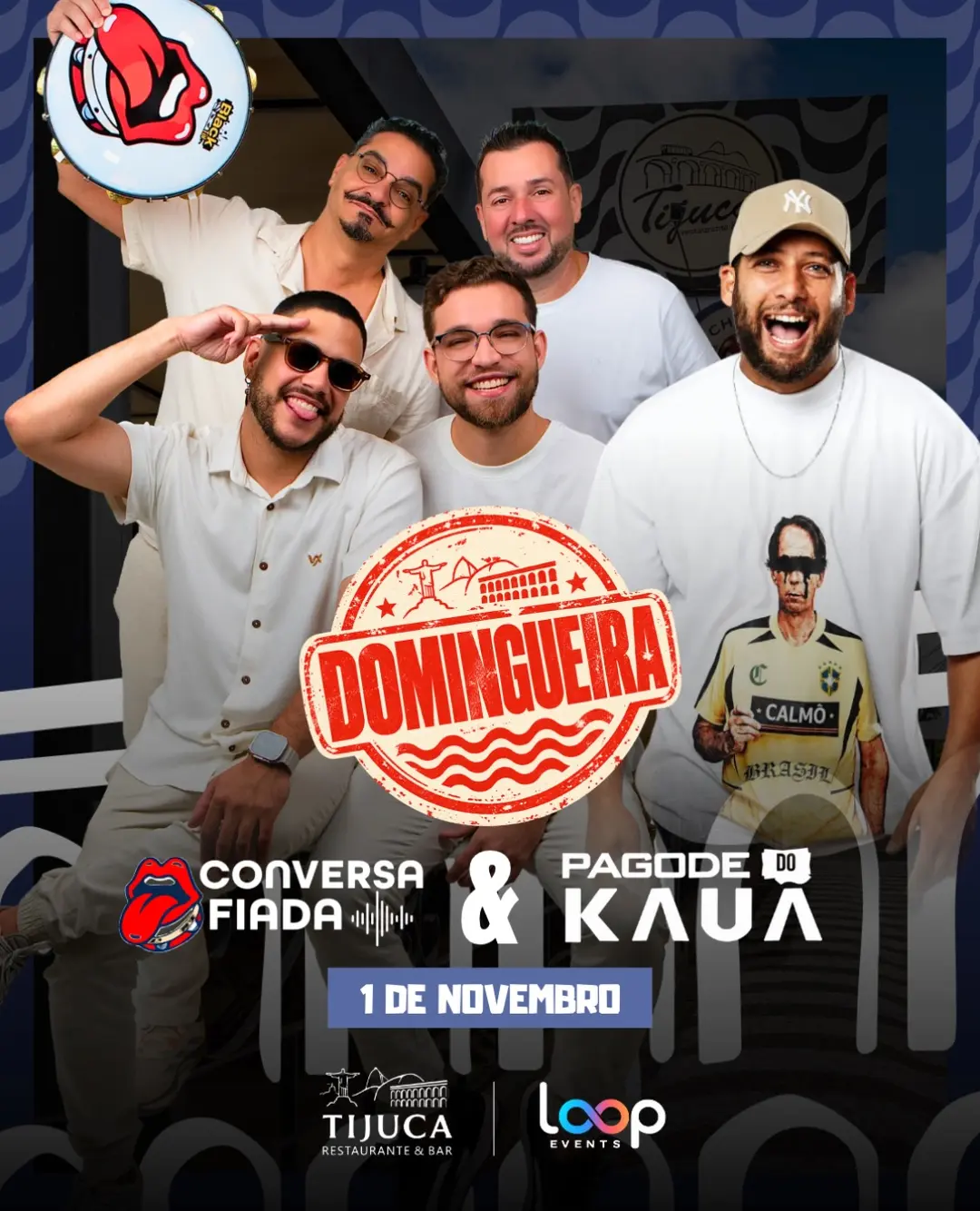 Flyer de Grupo de Pagode Conversa Fiada e Cantor Kauã