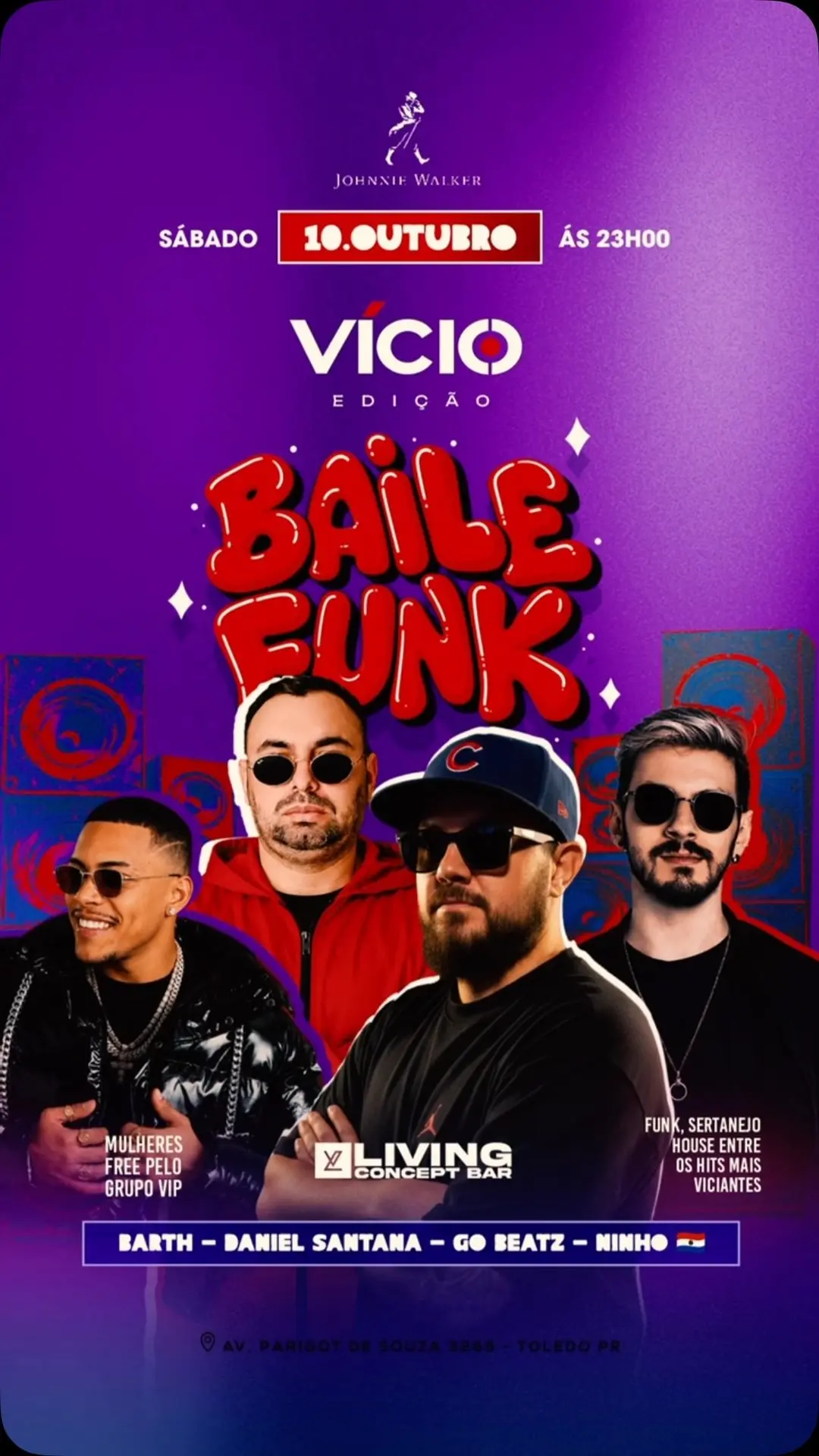 Flyer de Barth, Daniel Santana, Gobeatz e Ninho