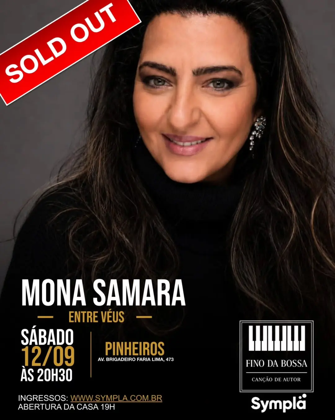 Flyer de Mona Samara e Entre Véus