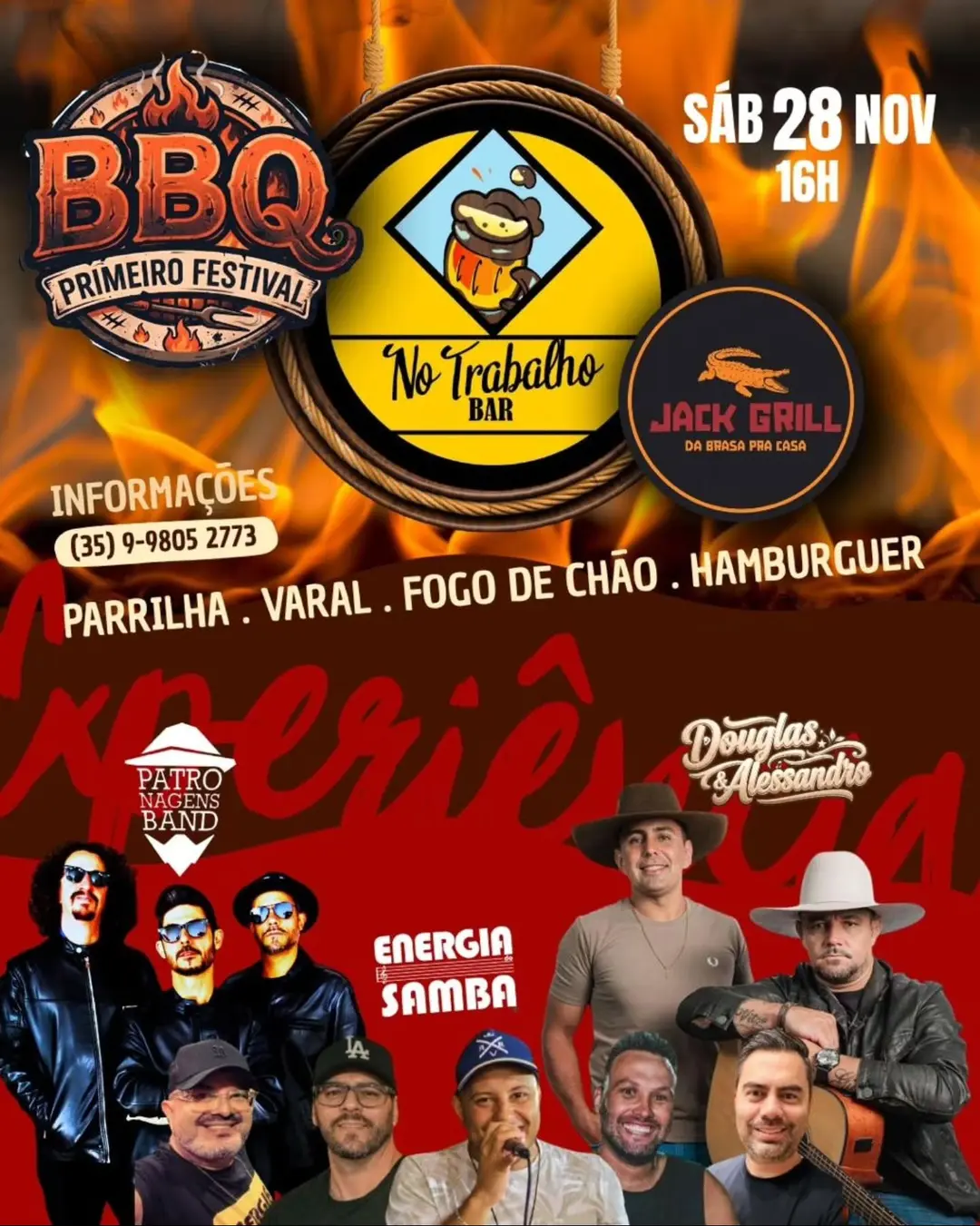 Flyer de Patronagens Band e mais 3 artistas
