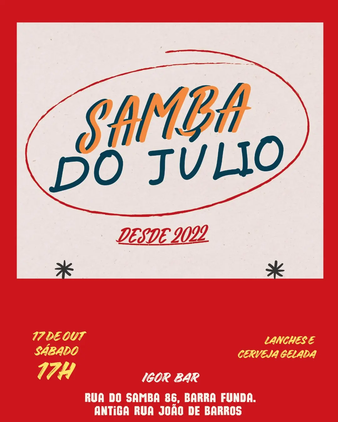 Flyer de Samba do Júlio