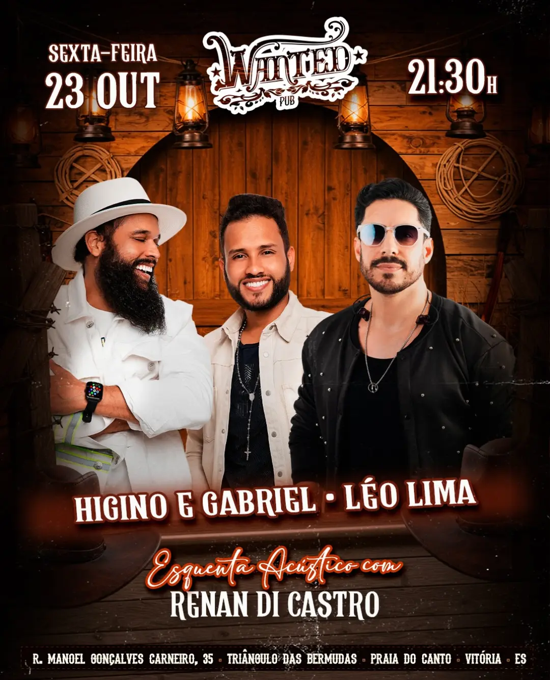 Flyer de Higino e Gabriel + Léo Lima e Renan Di Castro
