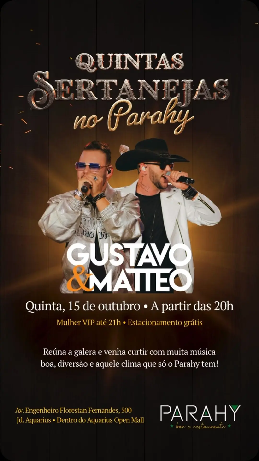 Flyer de Gustavo e Matteo