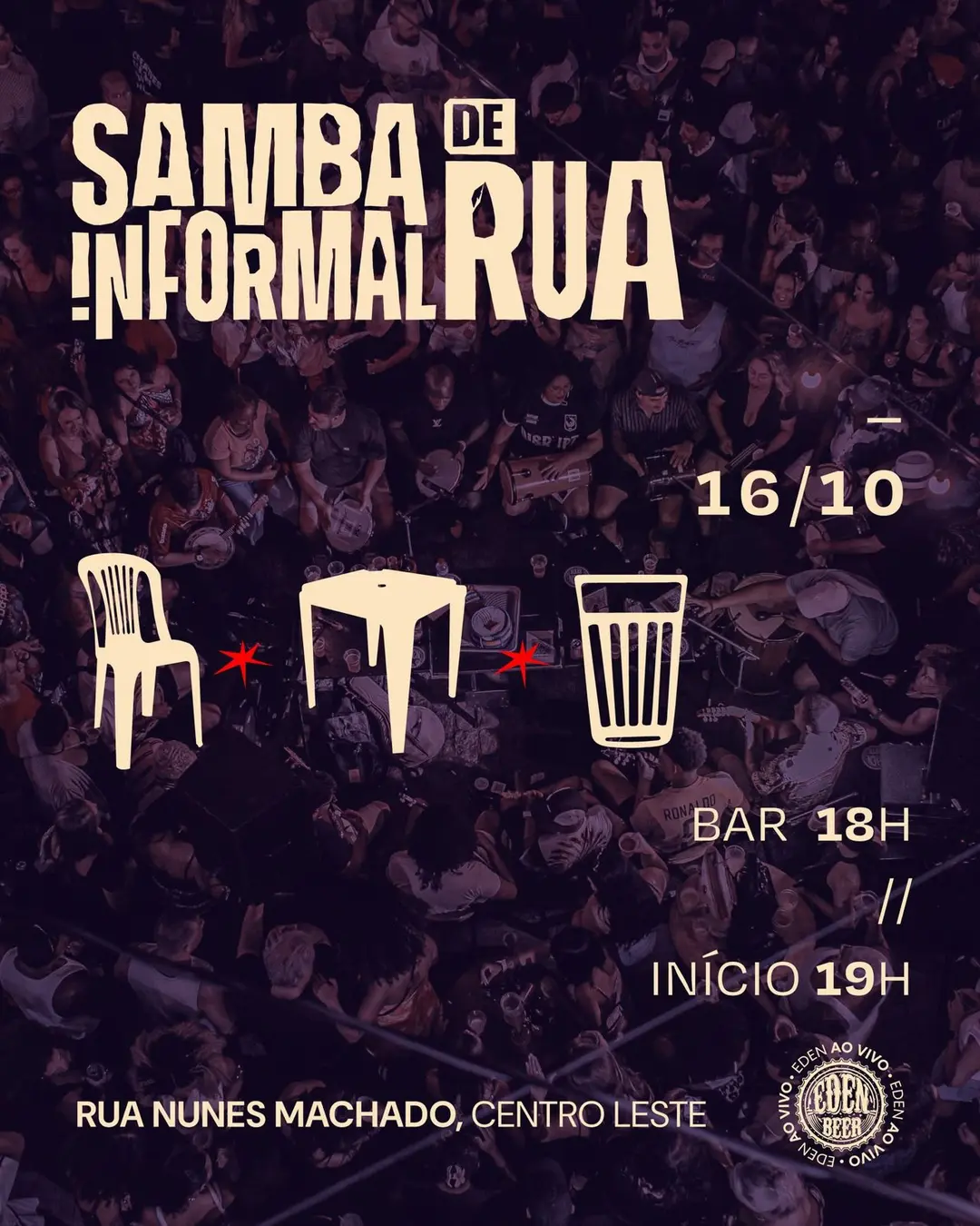 Flyer de Samba Informal de Rua