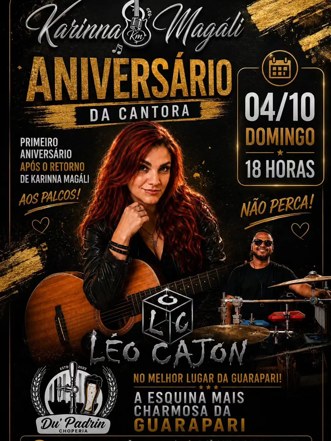 Flyer de Karinna Magáli e Léo Cajon
