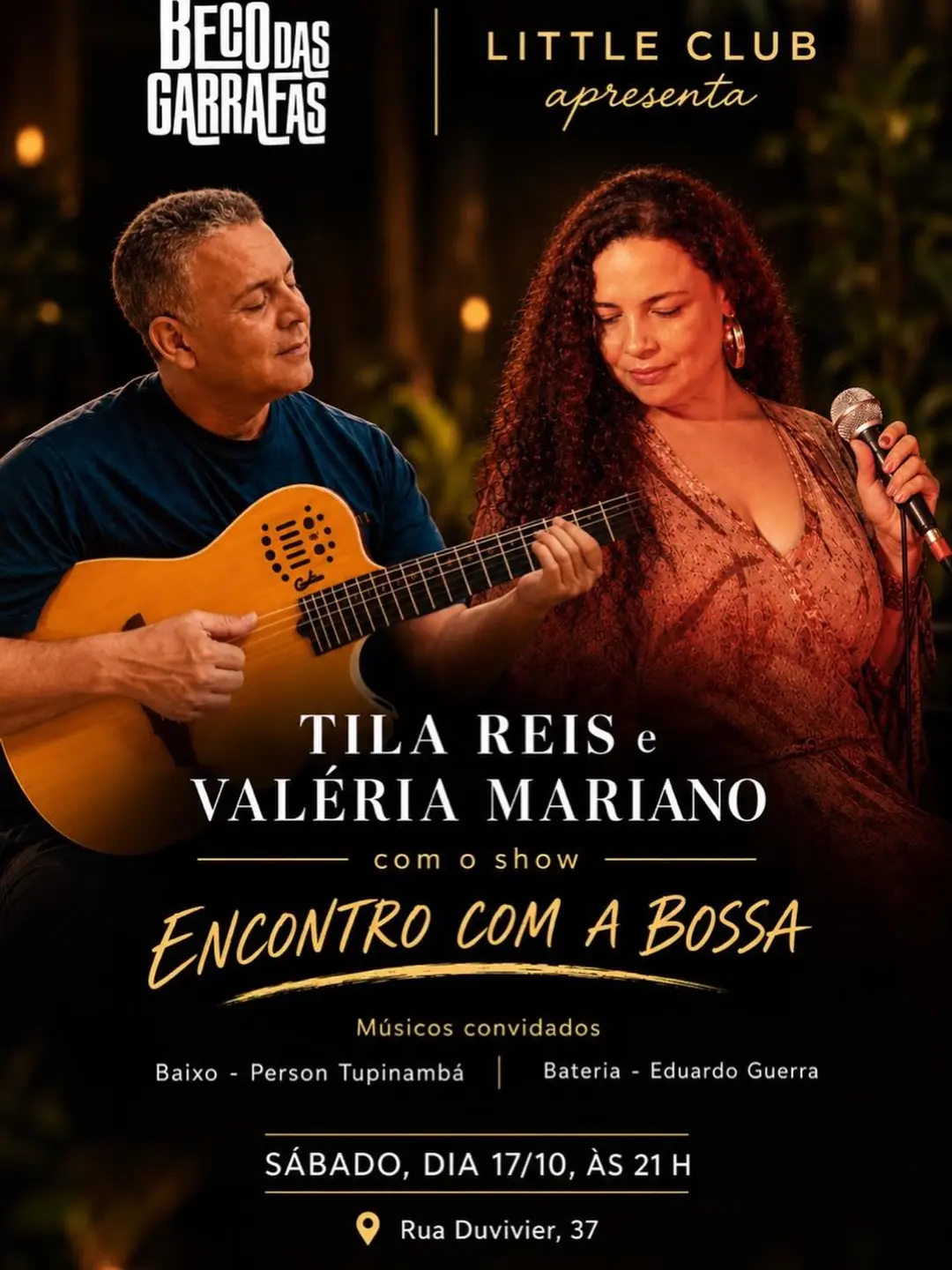 Flyer de Tila Reis e Valéria Mariano