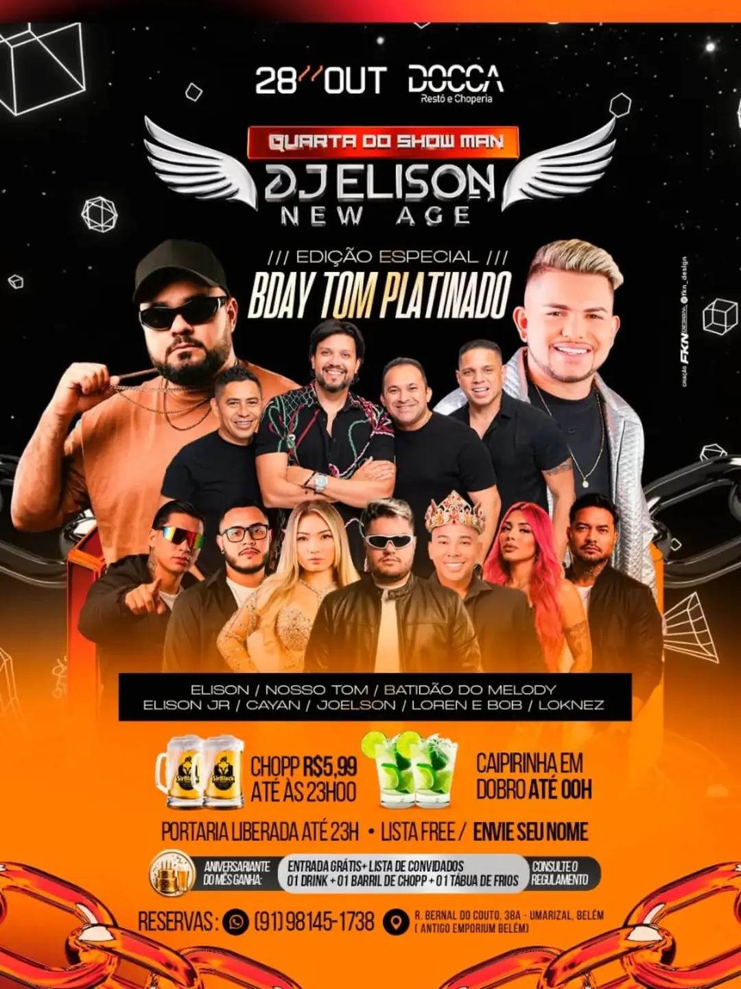 Flyer de Nosso Tom, DJ ELISON E ELISON JR e mais 5 artistas