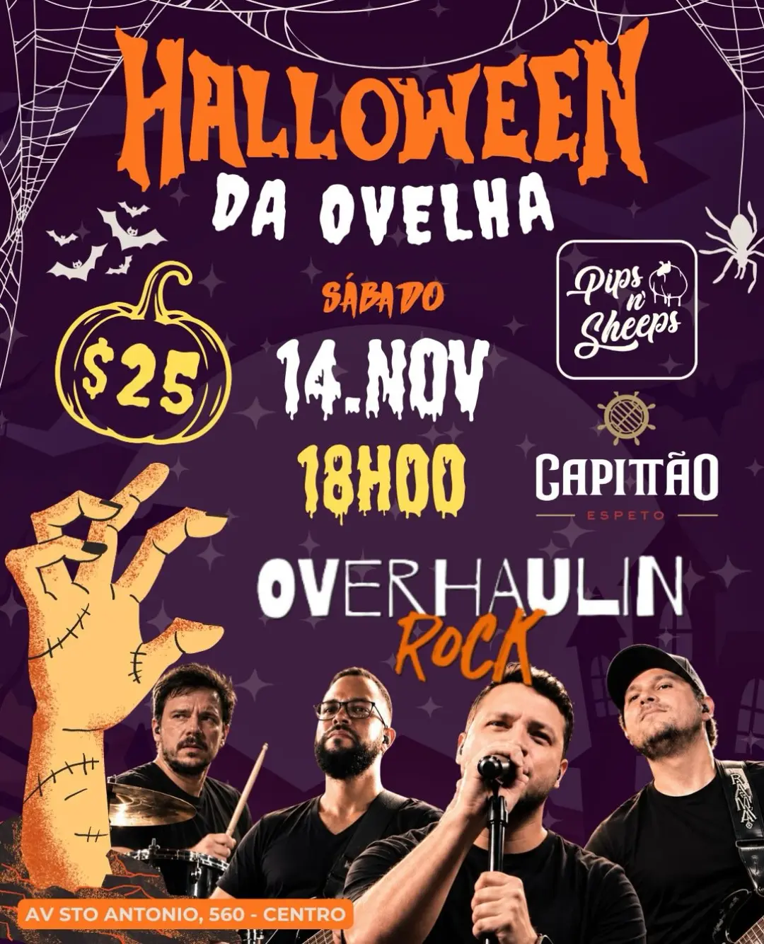 Flyer de Overhaulin Rock e Capitão Espeto Matao