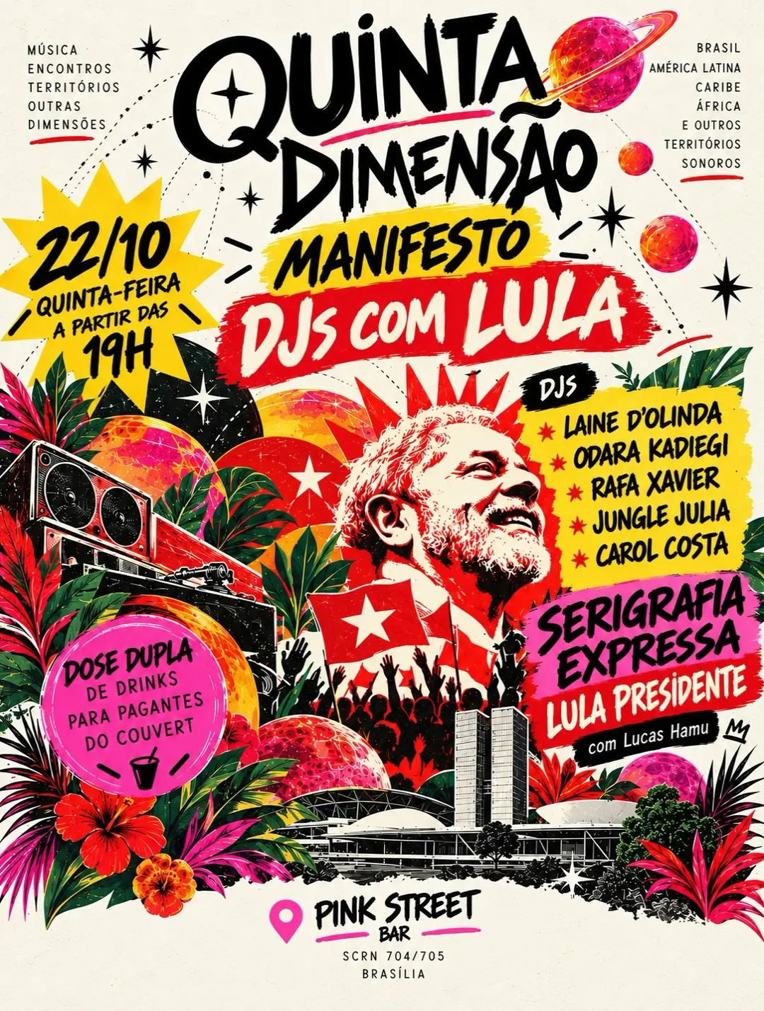 Flyer de DJ Laine D'Olinda, DJ Odara Kadiegi e mais 3 artistas