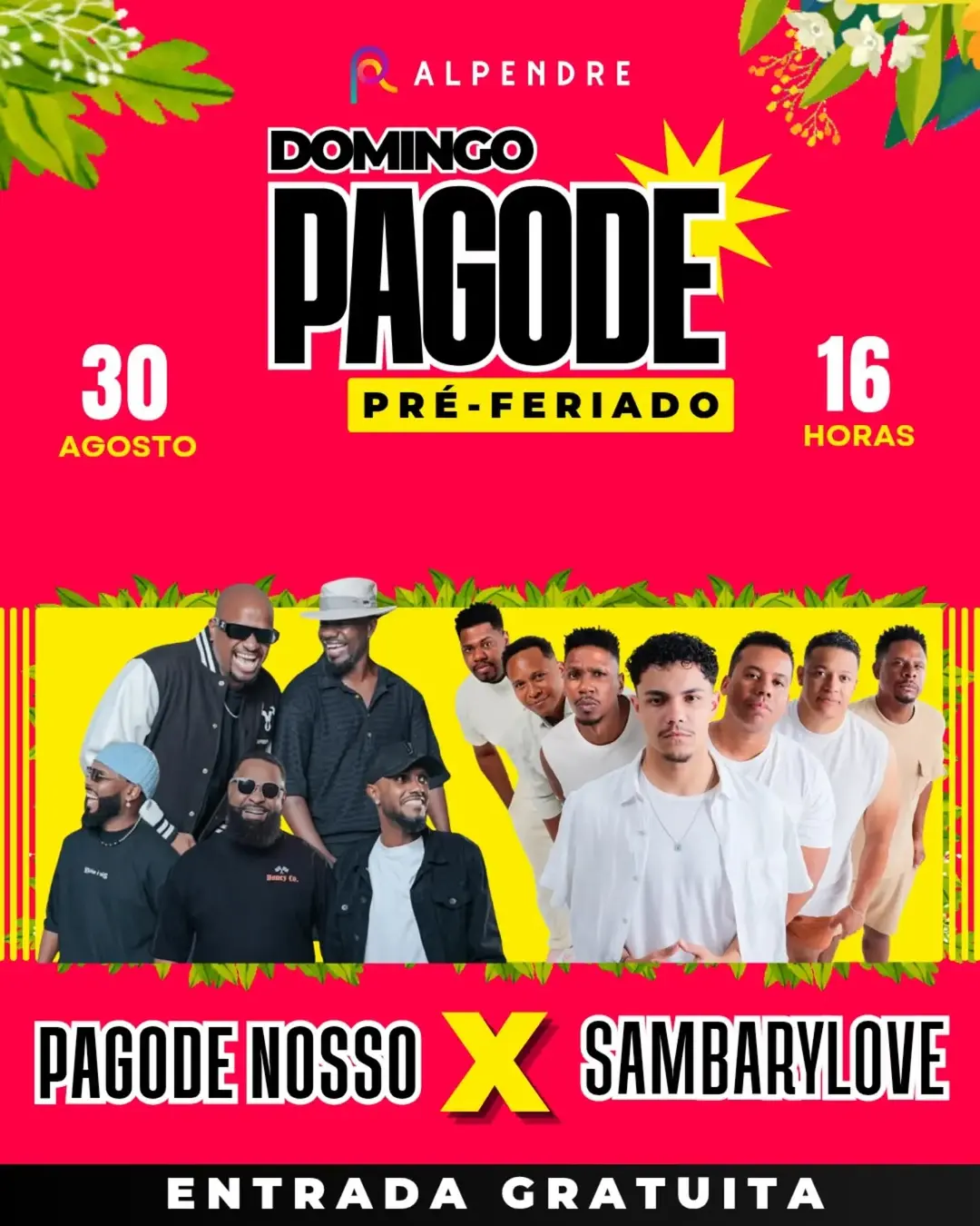 Flyer de Grupo Sambarylove e Pagode Nosso