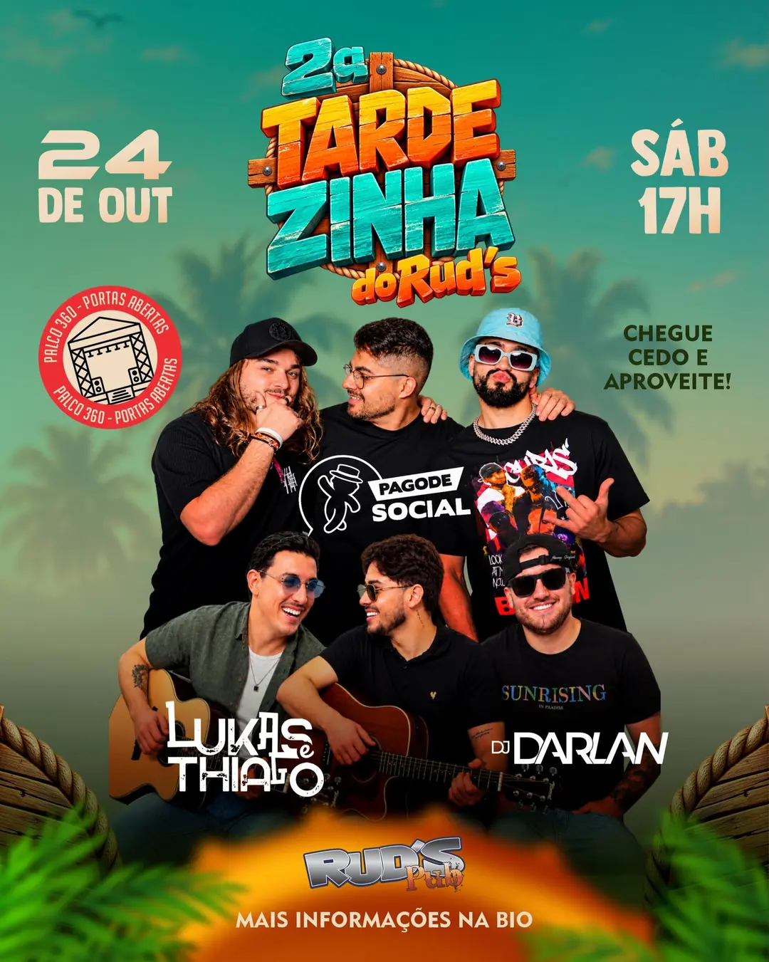 Flyer de Pagode Social Oficial, LUKAS & THIAGO e DJ Darlan