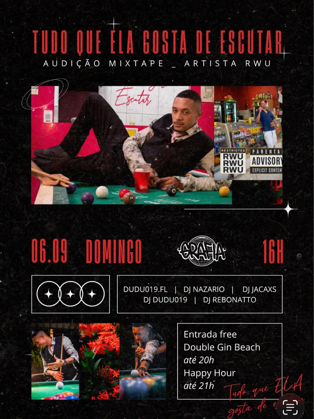 Flyer de Toque de Midas e DJ NAZARIO