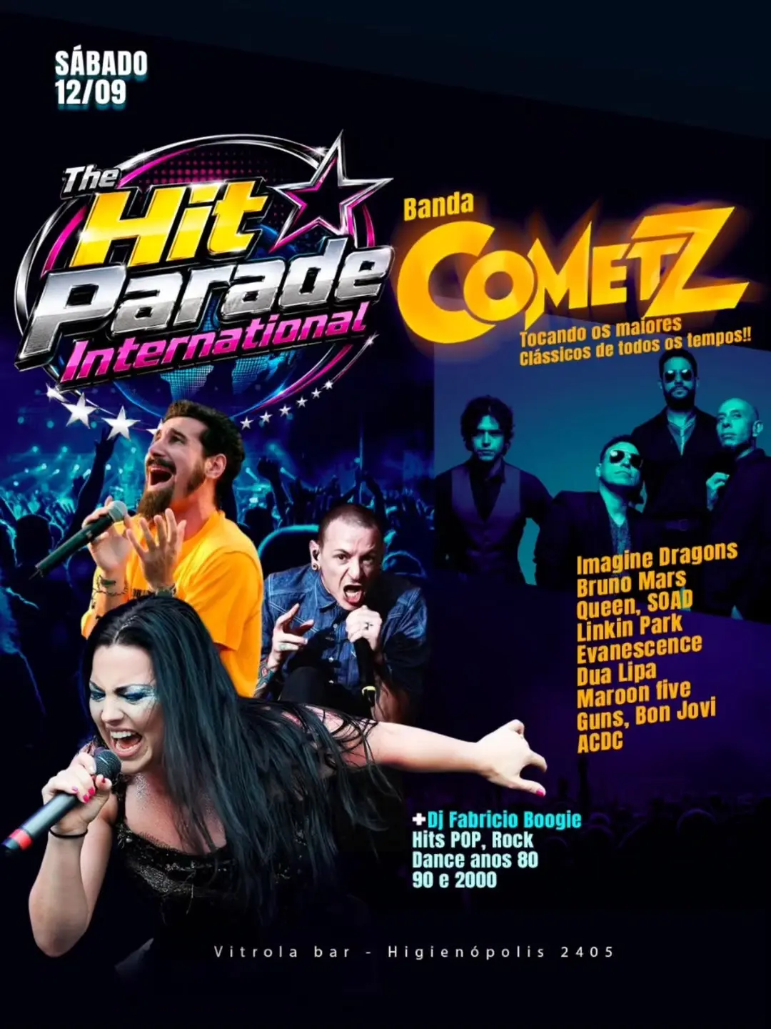 Flyer de Cometz, Comets, DJ Fabricio Boogie e mais 1 artista