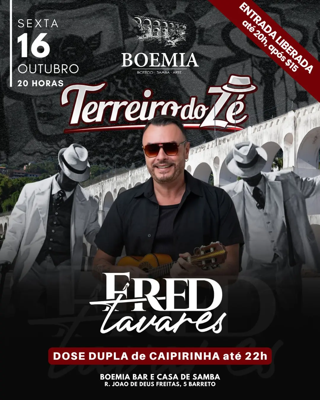Flyer de Fred Tavares e Terreiro do Zé