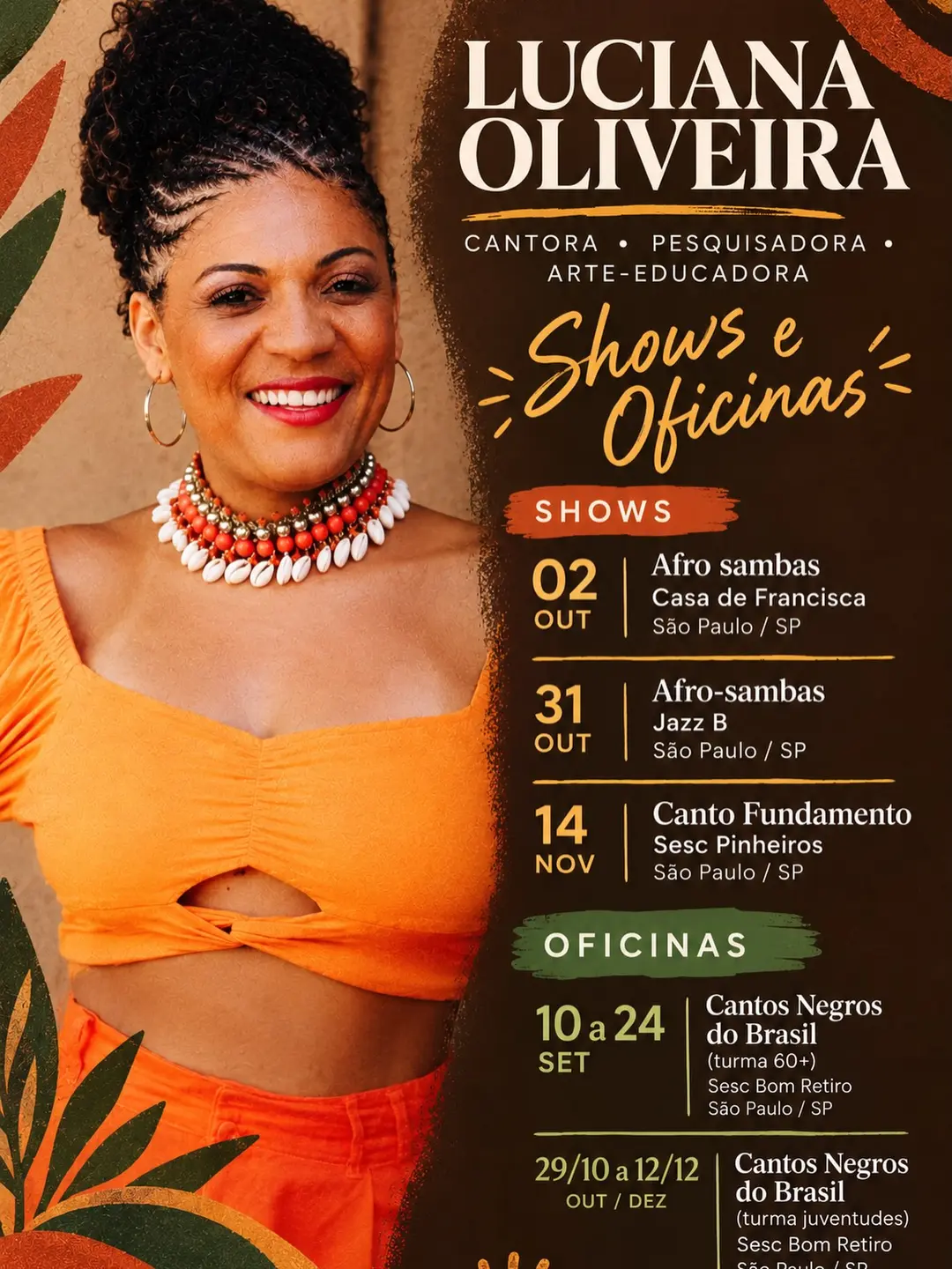 Flyer de Luciana Oliveira e Mozart Silva