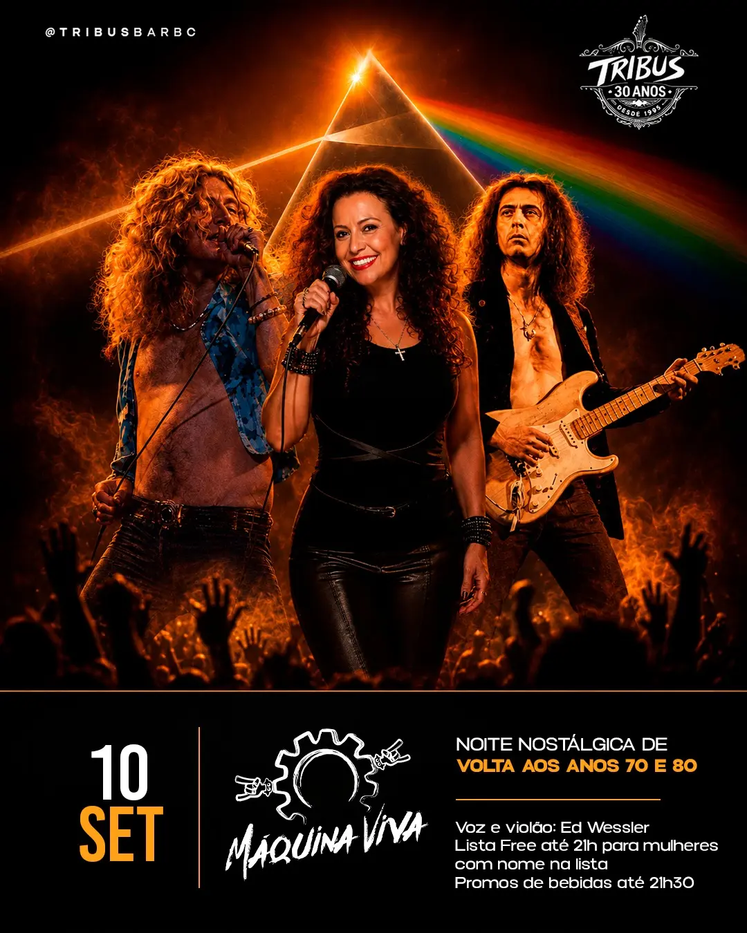 Flyer de Máquina Viva e Ed Wessler Acoustic
