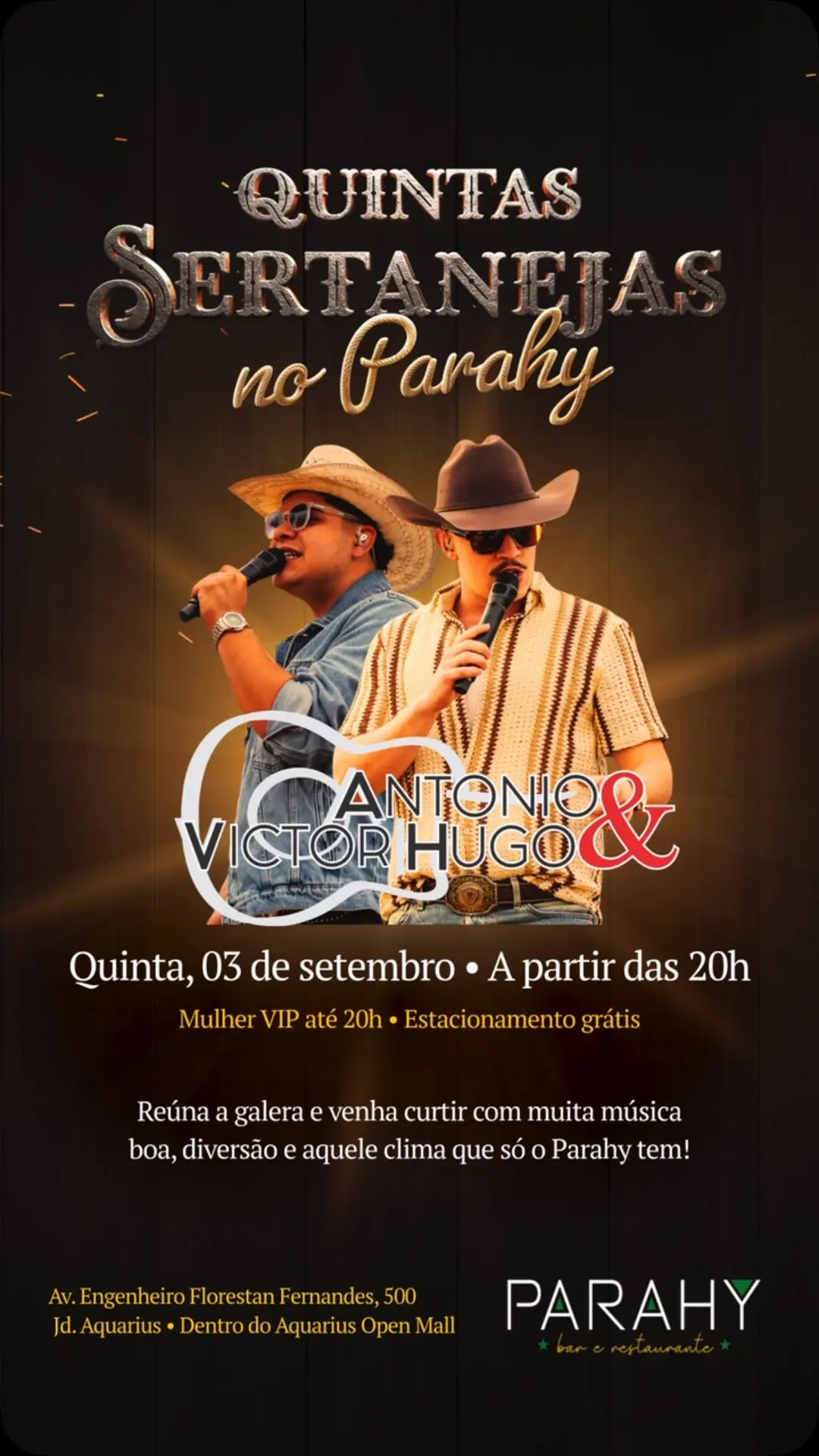 Flyer de Antonio e Victor Hugo