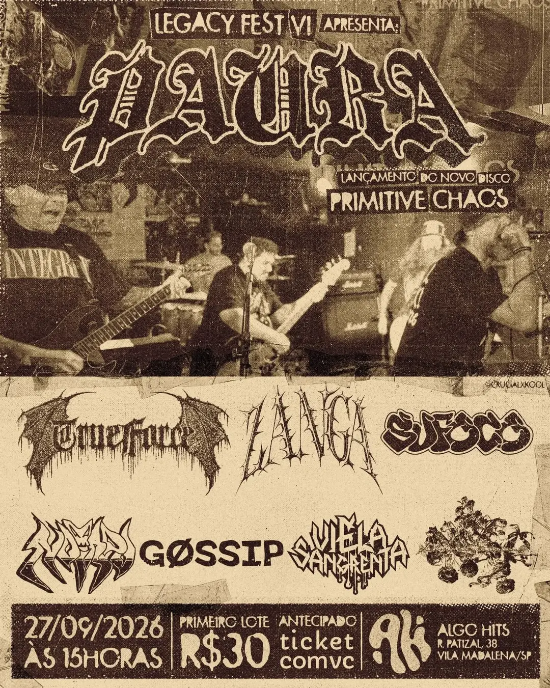 Flyer de Paura, True Force, Zanga, Gossip e mais 7 artistas