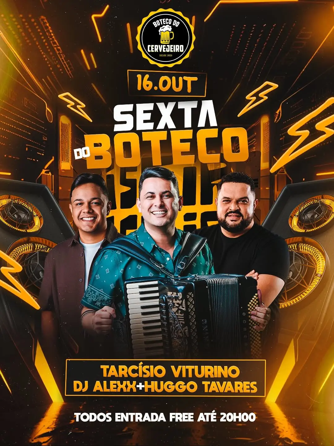 Flyer de Tarcísio Viturino, Alexx e Huggo Tavares