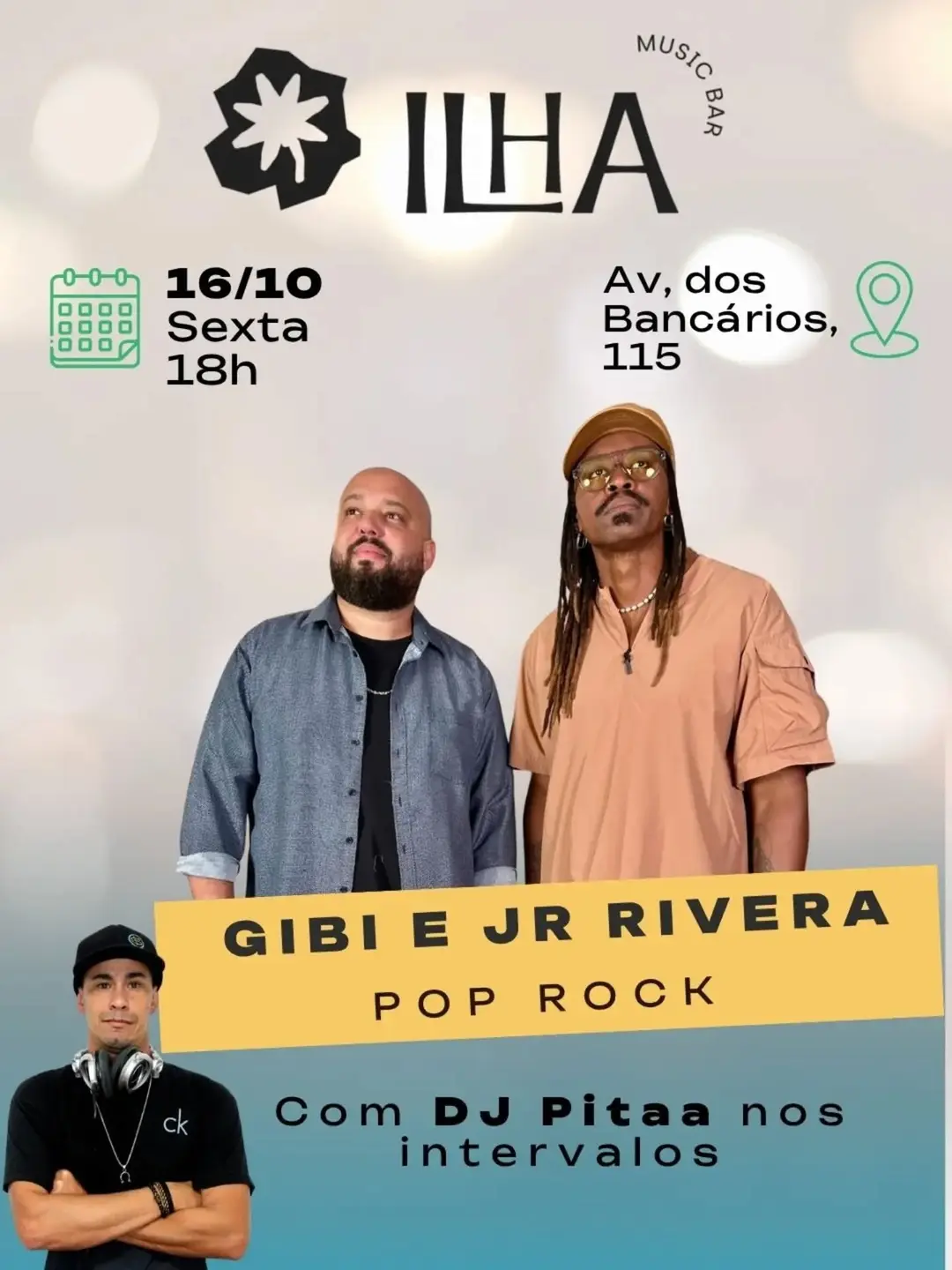 Flyer de Junior Rivera e Gibi