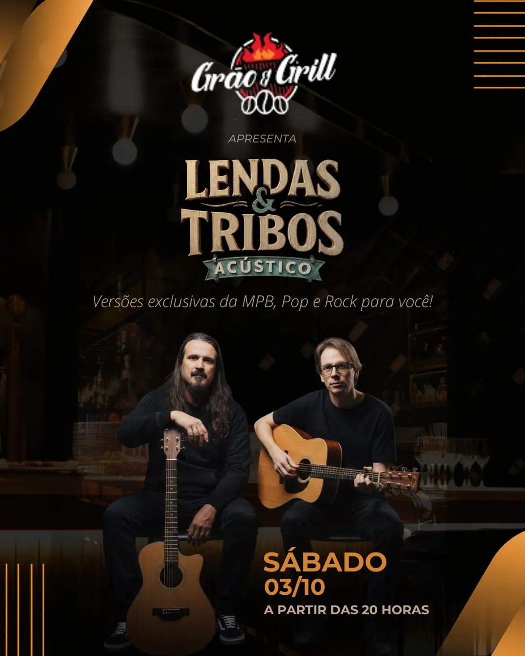 Flyer de Lendas e Tribos Acústico