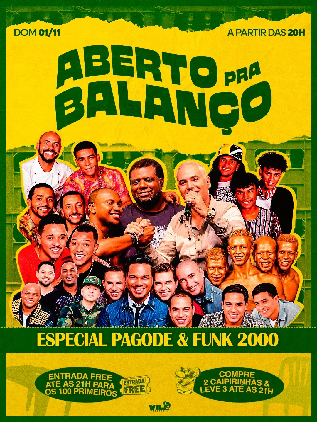 Flyer de Pagode no Sigilo, Samba Geral e mais 3 artistas