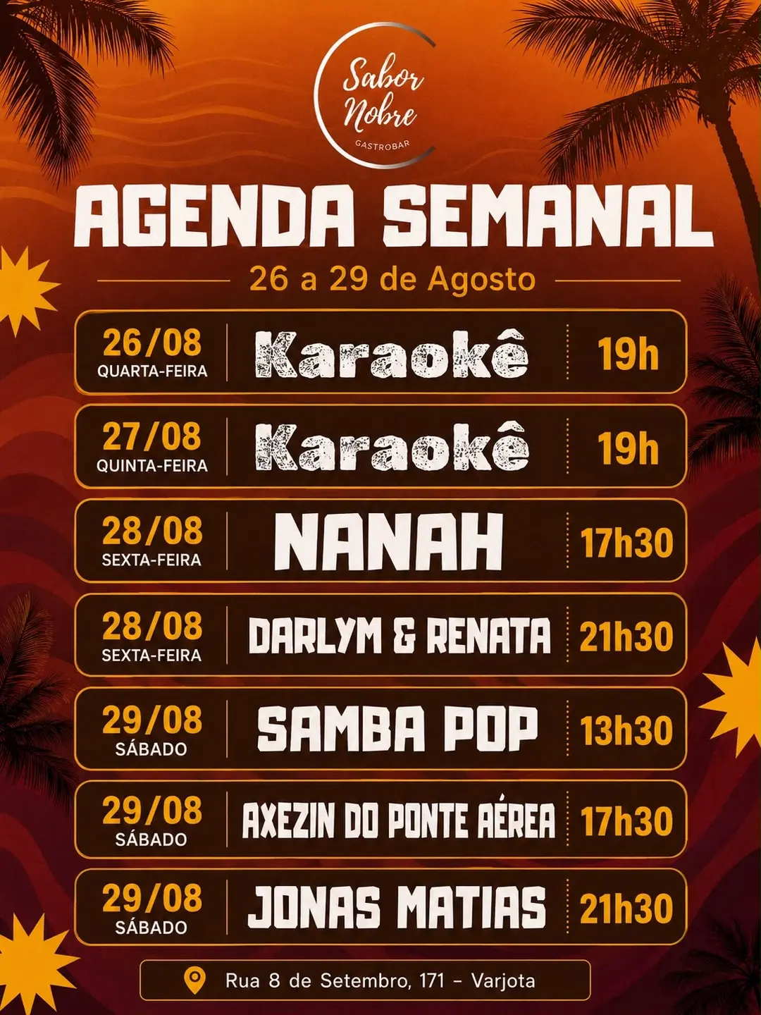 Flyer de Samba Pop, Jonas Matias e Ponte Aérea