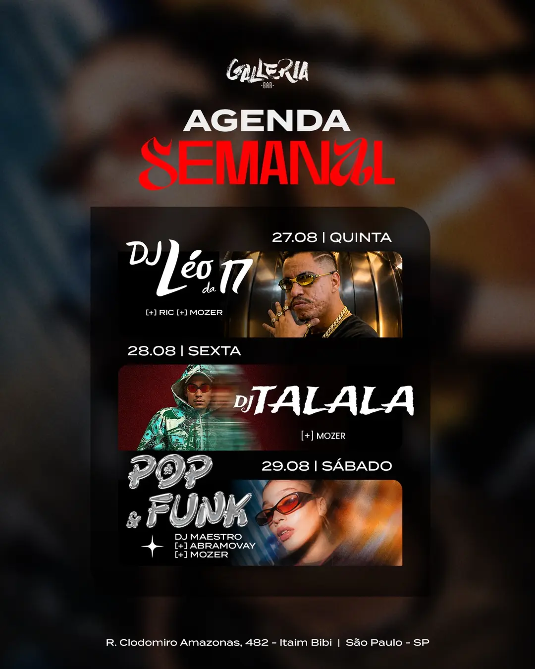 Flyer de DJ Maestro, rafaa.abramovay e djmozer