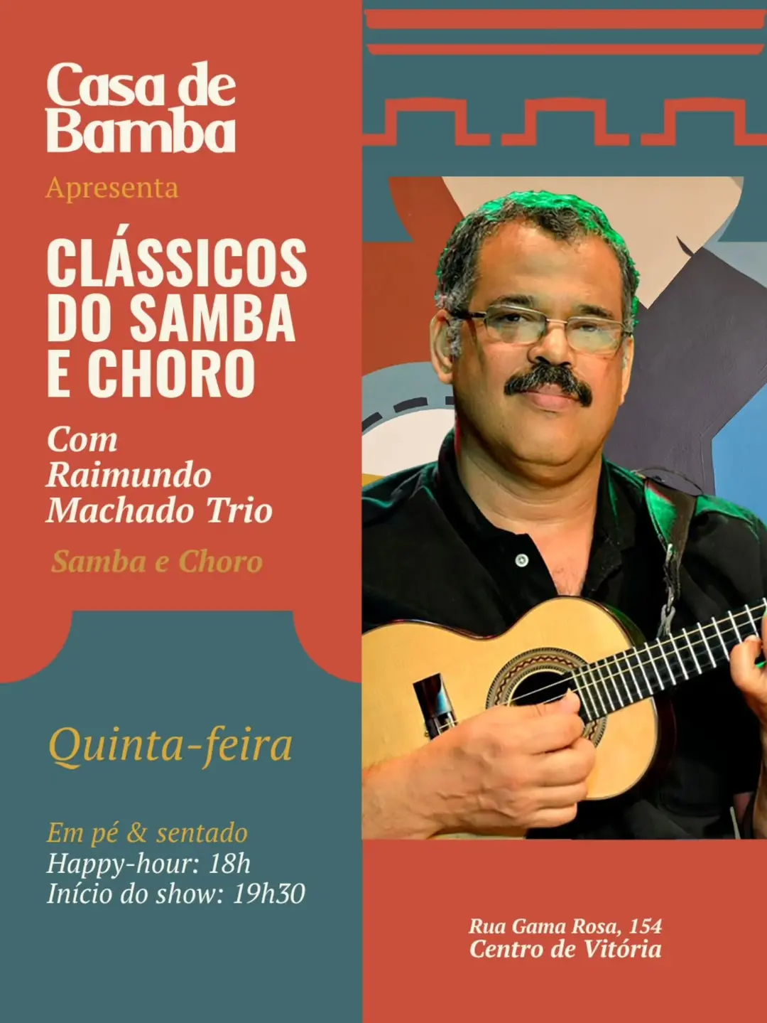 Flyer de Raimundo Machado, Daniel Barreto e Léo de Paula