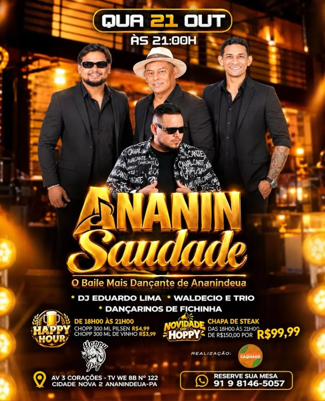 Flyer de DJ Eduardo Lima e Waldecio e Trio
