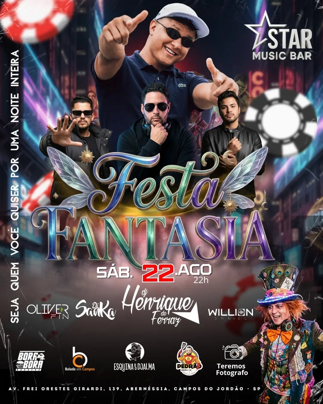 Flyer de Oliver Fin, Willian Daniel e mais 2 artistas
