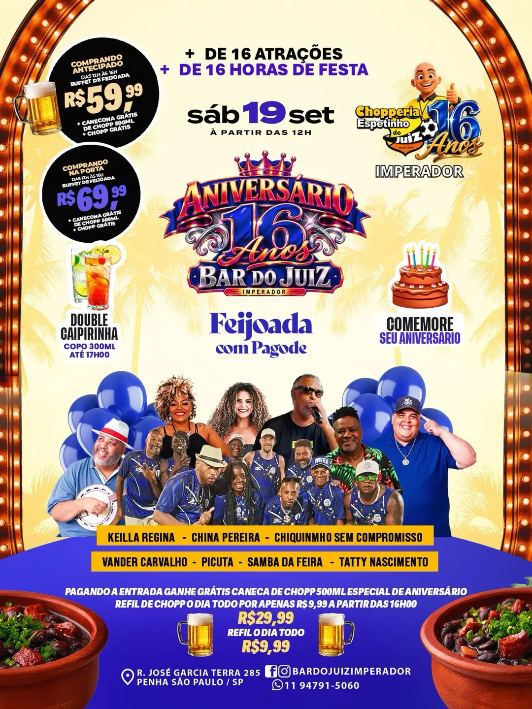 Flyer de Keilla Regina, China Pereira e mais 5 artistas