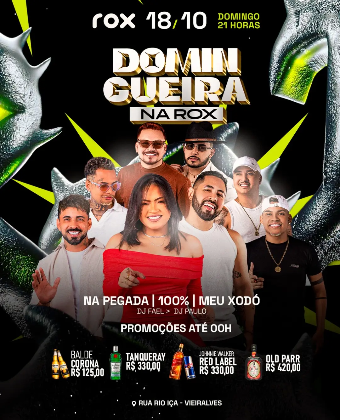 Flyer de Banda 100% Abusado, Banda Meu Xodó e mais 2 artistas