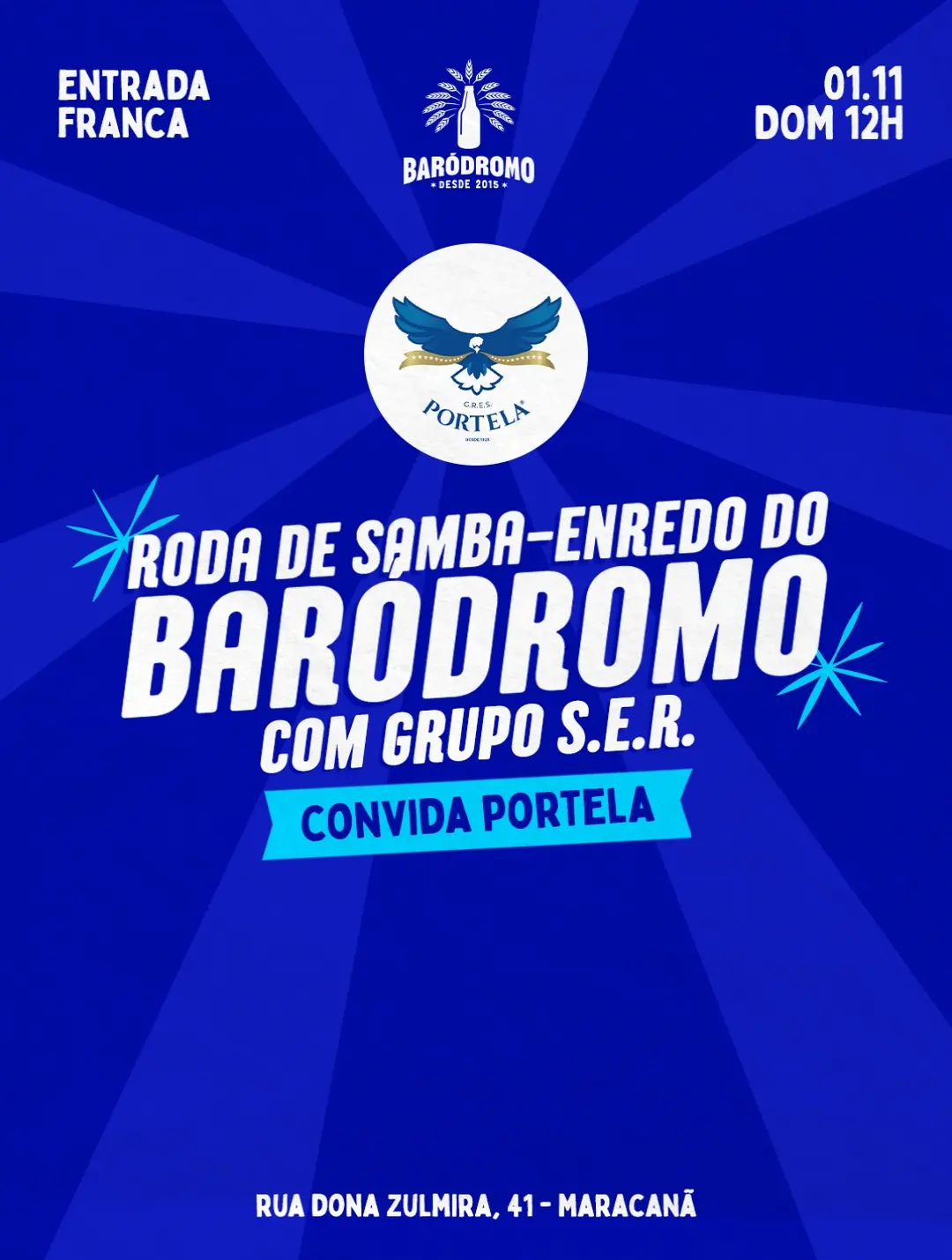 Flyer de Grupo Samba-Enredo de Raiz e Portela