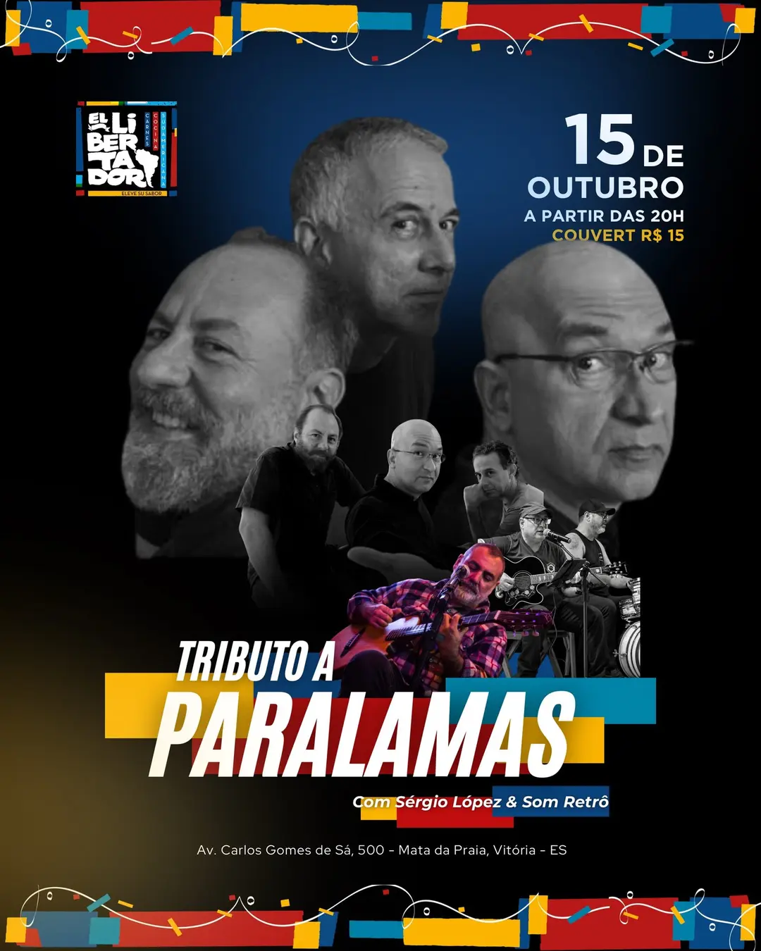 Flyer de Sérgio López e Som Retrô