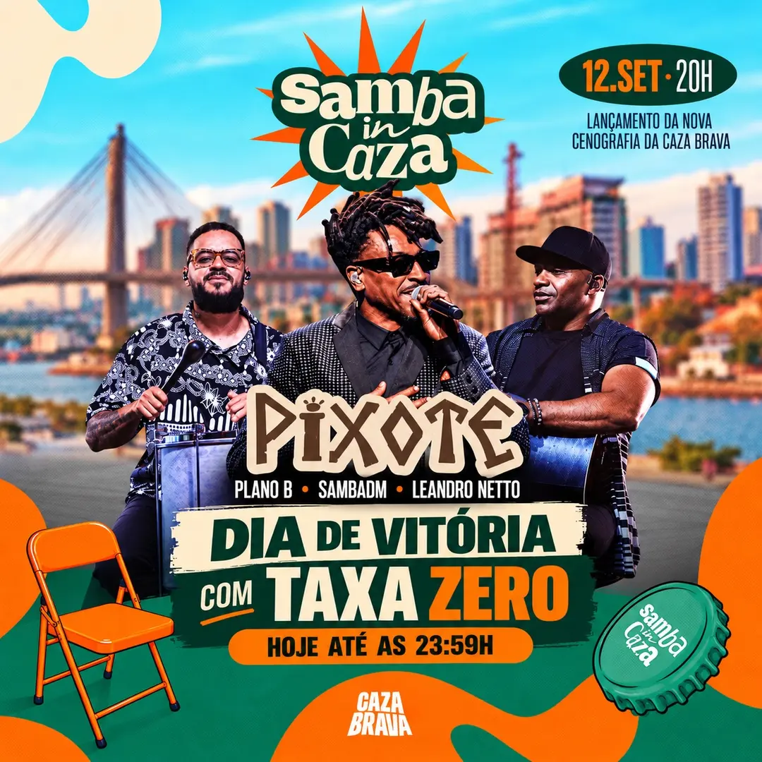 Flyer de Plano B, Pixote, Sambadm e Leandro Netto