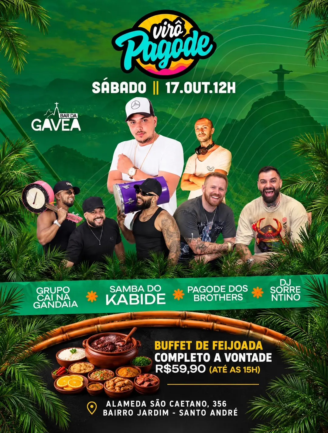 Flyer de Rafa Kabide, Pagode dos Brothers e mais 2 artistas
