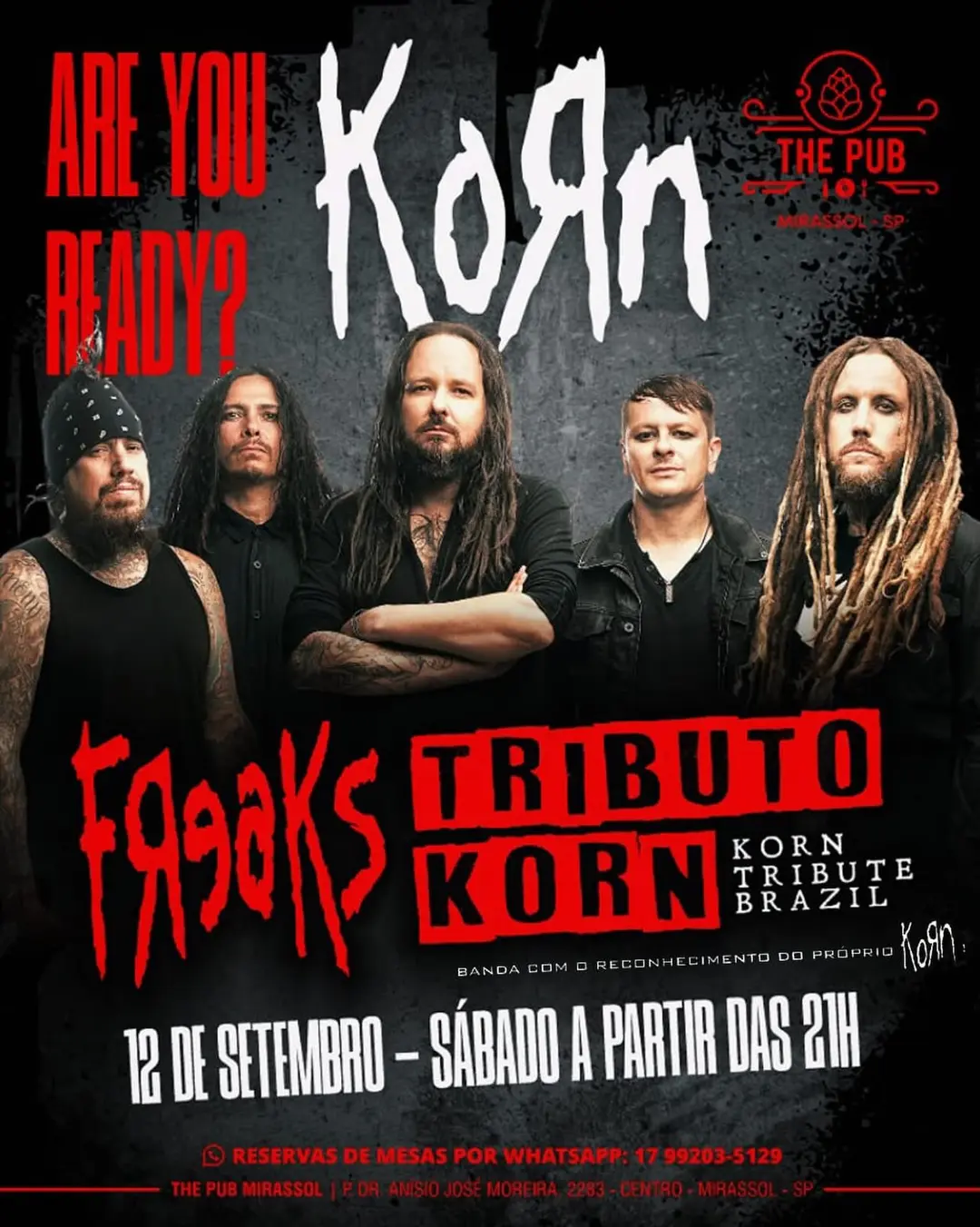 Flyer de Freaks e Banda Osmium